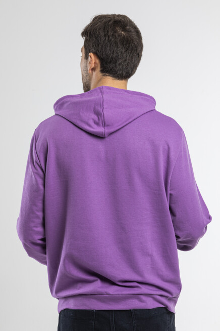 Süperlife Kapşonlu Uzun Kollu Baskılı Dar Kalıp İnce Erkek Sweatshirt SPR 2019K61