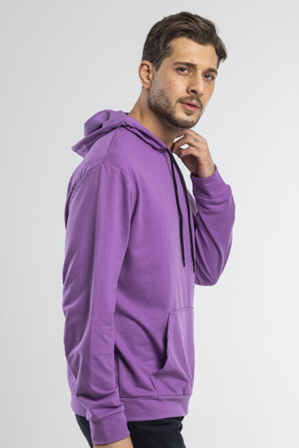 Süperlife Kapşonlu Uzun Kollu Baskılı Dar Kalıp İnce Erkek Sweatshirt SPR 2019K61
