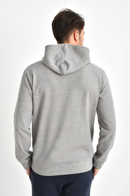 Süperlife Kapşonlu Uzun Kollu Baskılı Dar Kalıp İnce Erkek Sweatshirt SPR 2019K61