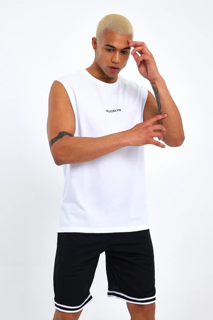 Süperlife Erkek Bisiklet Yaka Regular Fit Brooklyn Baskılı  Tişört SPR22TS122