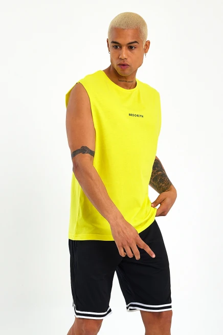 Süperlife Erkek Bisiklet Yaka Regular Fit Brooklyn Baskılı  Tişört SPR22TS122