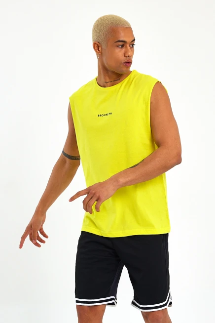 Süperlife Erkek Bisiklet Yaka Regular Fit Brooklyn Baskılı  Tişört SPR22TS122