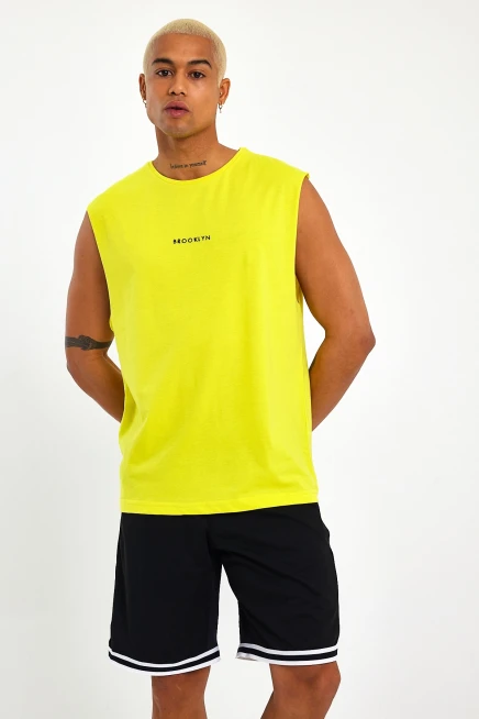 Süperlife Erkek Bisiklet Yaka Regular Fit Brooklyn Baskılı  Tişört SPR22TS122