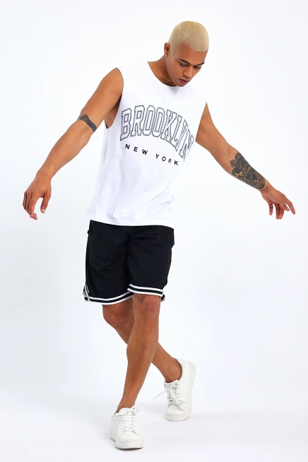 Süperlife Erkek Bisiklet Yaka Regular Fit  Brooklyn Baskılı  Tişört SPR22TS116