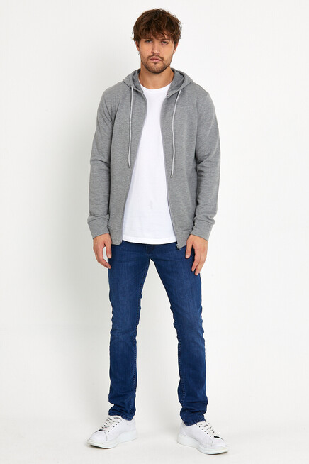 Süperlife Erkek Kapşonlu Regular Fit Yan Cepli İnce Hırka SPR 20K62