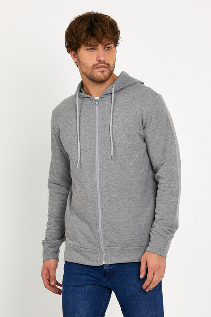 Süperlife Erkek Kapşonlu Regular Fit Yan Cepli İnce Hırka SPR 20K62