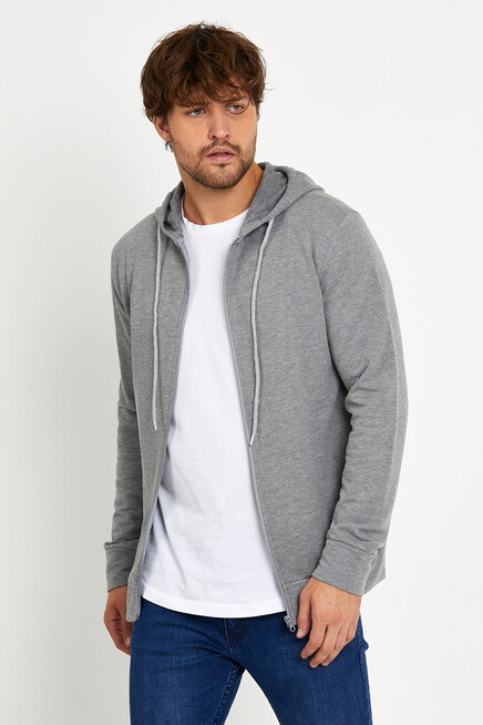 Süperlife Erkek Kapşonlu Regular Fit Yan Cepli İnce Hırka SPR 20K62