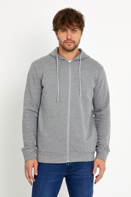 Süperlife Erkek Kapşonlu Regular Fit Yan Cepli İnce Hırka SPR 20K62