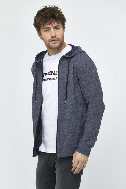 Süperlife Erkek Kapşonlu Regular Fit Yan Cepli İnce Hırka SPR 20K62