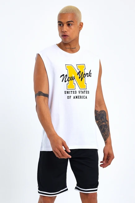 Süperlife Erkek Bisiklet Yaka Regular Fit N Baskılı Tişört SPR22TS117