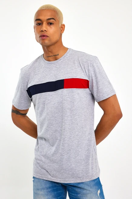 Süperlife Erkek  Bisiklet Yaka Regular Fit Garnili  Tişort SPR23TS301