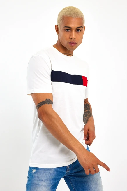 Süperlife Erkek  Bisiklet Yaka Regular Fit Garnili  Tişort SPR23TS301