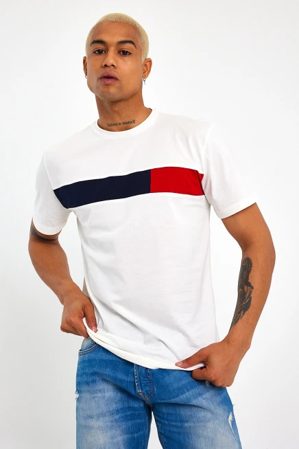 Süperlife Erkek  Bisiklet Yaka Regular Fit Garnili  Tişort SPR23TS301