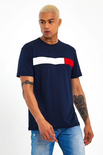 Süperlife Erkek  Bisiklet Yaka Regular Fit Garnili  Tişort SPR23TS301