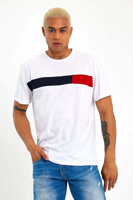 Süperlife Erkek  Bisiklet Yaka Regular Fit Garnili  Tişort SPR23TS301