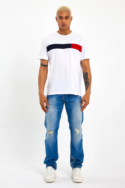 Süperlife Erkek  Bisiklet Yaka Regular Fit Garnili  Tişort SPR23TS301