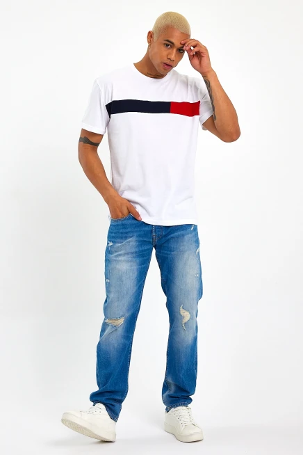 Süperlife Erkek  Bisiklet Yaka Regular Fit Garnili  Tişort SPR23TS301