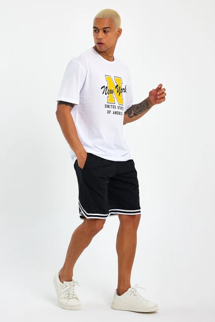 Süperlife Erkek Bisiklet Yaka Regular Fit N Baskılı Tişort SPR22TS113