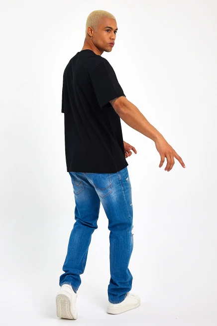 Süperlife Erkek Bisiklet Yaka Regular Fit N Baskılı Tişort SPR22TS113