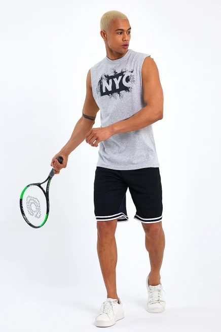 Süperlife Erkek Bisiklet Yaka Regular Fit NYC Baskılı Tişort SPR22TS124