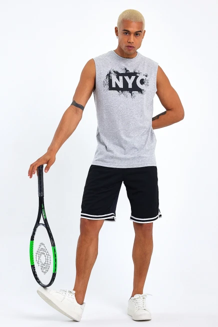 Süperlife Erkek Bisiklet Yaka Regular Fit NYC Baskılı Tişort SPR22TS124