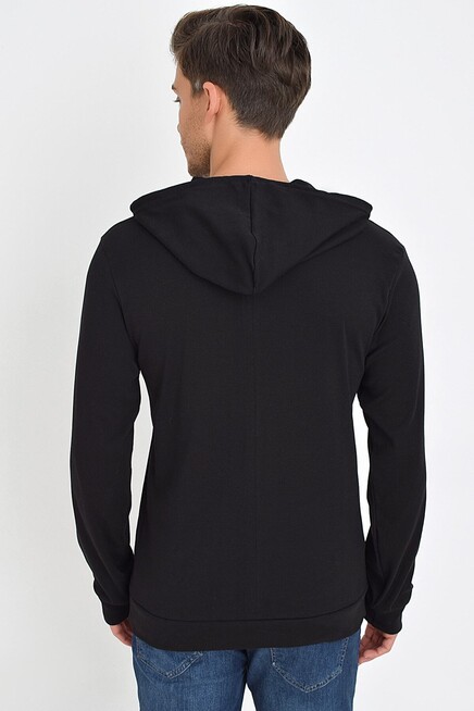 Süperlife Kapşonlu Uzun Kollu Baskılı Dar Kalıp İnce Erkek Sweatshirt 2019K26