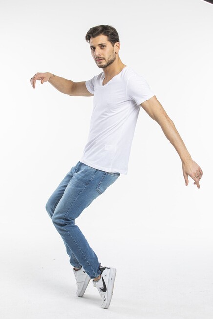 Süperlife Erkek V Yaka Dar Kalp Tişort SPR 246