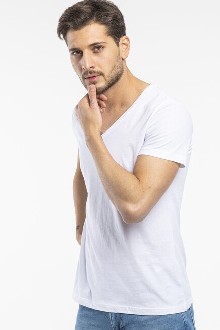 Süperlife Erkek V Yaka Dar Kalp Tişort SPR 246