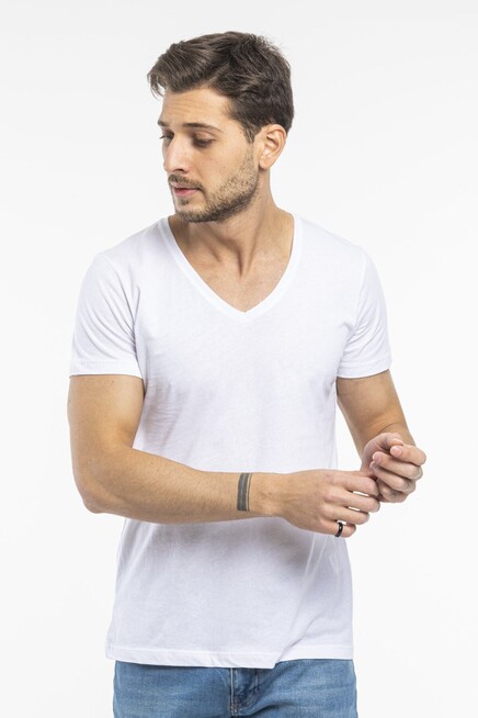 Süperlife Erkek V Yaka Dar Kalp Tişort SPR 246