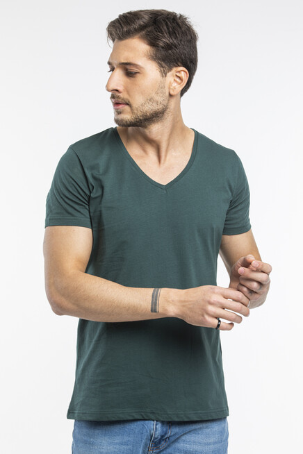 Süperlife Erkek V Yaka Dar Kalp Tişort SPR 246