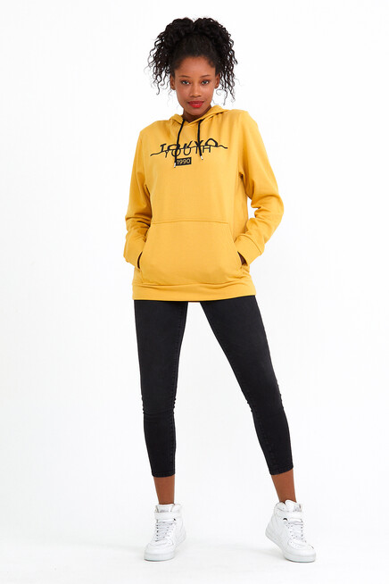 Süperlife Kadın Kapşonlu Regular Fit Tokya Baskılı İnce Sweatshirt SPR22SWK164