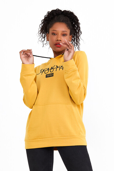 Süperlife Kadın Kapşonlu Regular Fit Tokya Baskılı İnce Sweatshirt SPR22SWK164