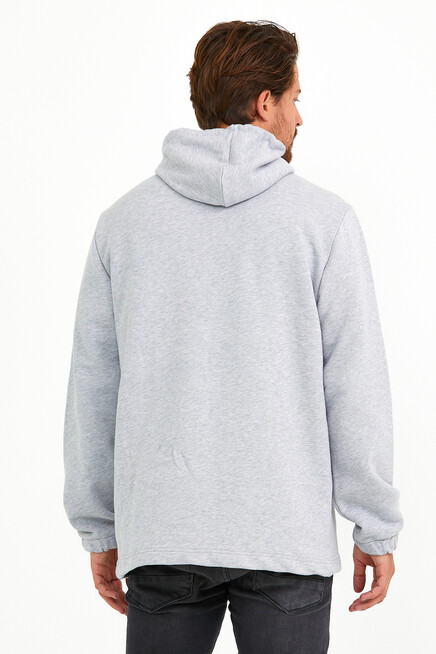 Süperlife Erkek Kapşonlu Regular Fit Yarım Fermuarlı İnce Sweatshirt SPR22SW170