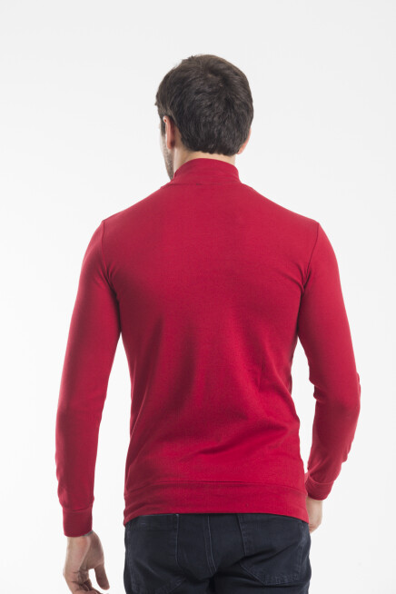 Süperlife Balıkcı Yaka Uzun Kollu Dar Kalıp İnce Erkek Sweatshirt SPR 2019K21