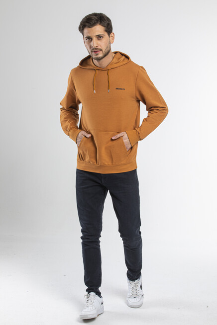 Süperlife Kapşonlu Uzun Kollu Baskılı Dar Kalıp İnce Erkek Sweatshirt SPR 2019K61