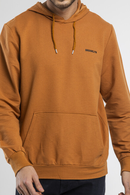 Süperlife Kapşonlu Uzun Kollu Baskılı Dar Kalıp İnce Erkek Sweatshirt SPR 2019K61