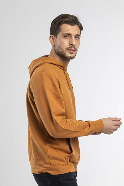 Süperlife Kapşonlu Uzun Kollu Baskılı Dar Kalıp İnce Erkek Sweatshirt SPR 2019K61
