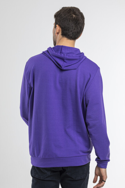 Süperlife Kapşonlu Uzun Kollu Baskılı Dar Kalıp İnce Erkek Sweatshirt SPR 2019K61