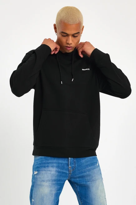 Süperlife Kapşonlu Uzun Kollu Baskılı Dar Kalıp İnce Erkek Sweatshirt SPR 2019K61