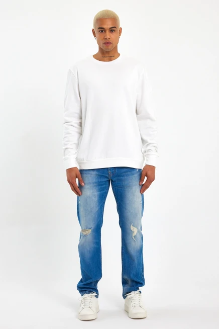 Süperlife Erkek Bisiklet Yaka Regular Fit İnce Sweatshirt SPR 20K30