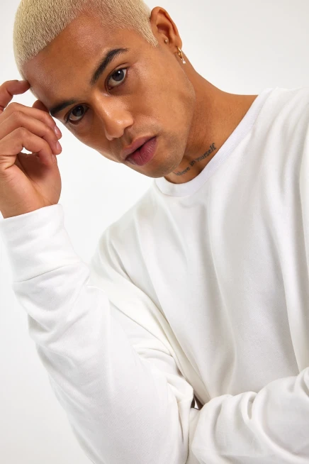 Süperlife Erkek Bisiklet Yaka Regular Fit İnce Sweatshirt SPR 20K30