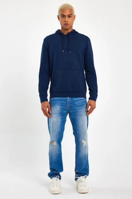 Süperlife Erkek Kapşonlu Regular Fit İnce Sweatshirt SPR 20K55