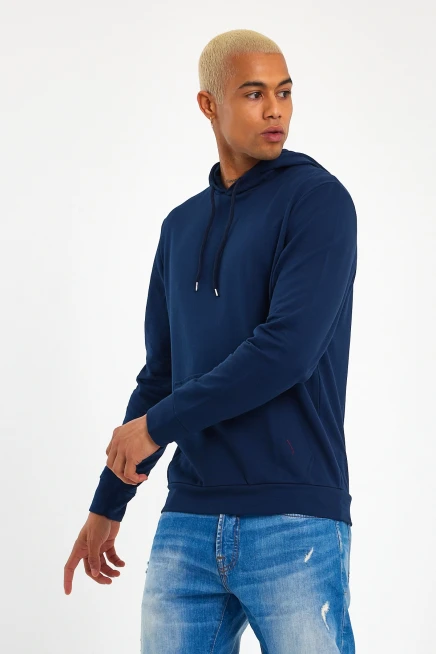 Süperlife Erkek Kapşonlu Regular Fit İnce Sweatshirt SPR 20K55