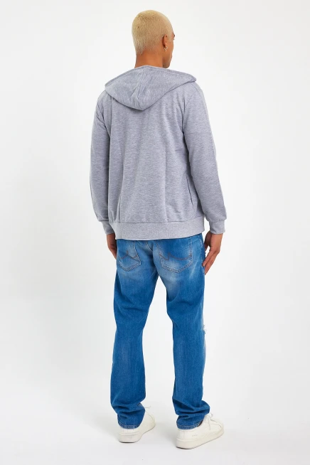 Süperlife Erkek Kapşonlu Regular Fit Yan Cepli İnce Hırka SPR 20K62