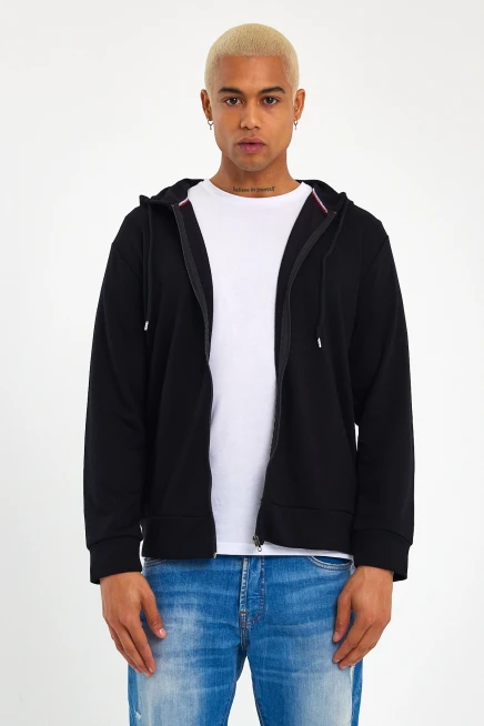 Süperlife Erkek Kapşonlu Regular Fit Yan Cepli İnce Hırka SPR 20K62