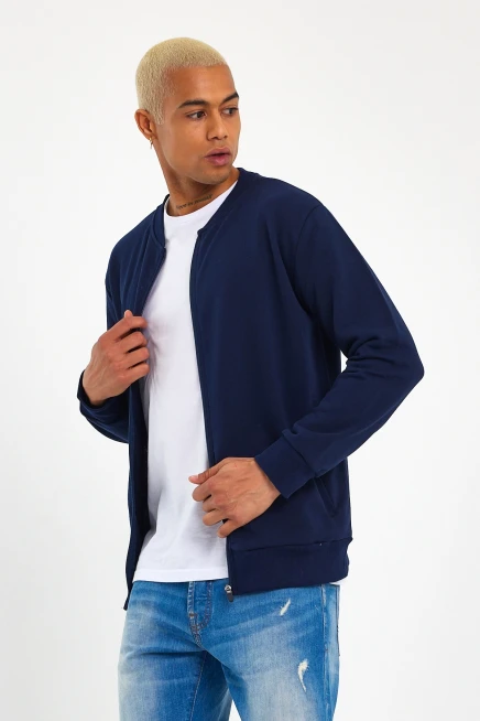 Süperlife Erkek Kalın Floda Cepli Regular Fit İnce Hırka SPR 20K63