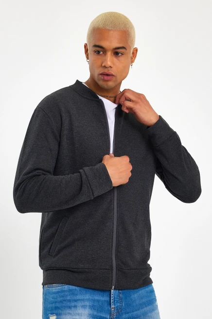 Süperlife Erkek Kalın Floda Cepli Regular Fit İnce Hırka SPR 20K63