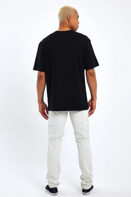 Süperlife Erkek Bisiklet Yaka Slim Fit Baskılı Tişort SPR21Y21 