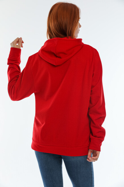 Süperlife Kadın Kapüşonlu Oversize Brooklyn Baskılı İnce Sweatshirt SPR22SWK161