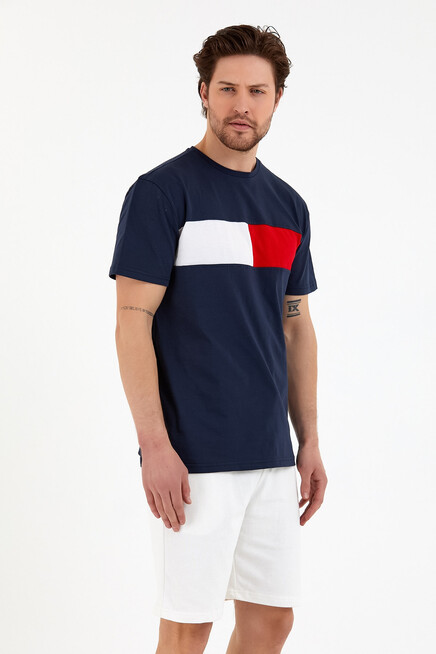 Süperlife Erkek Bisiklet Yaka Regular Fit Garnili  Tişort SPR22TS111